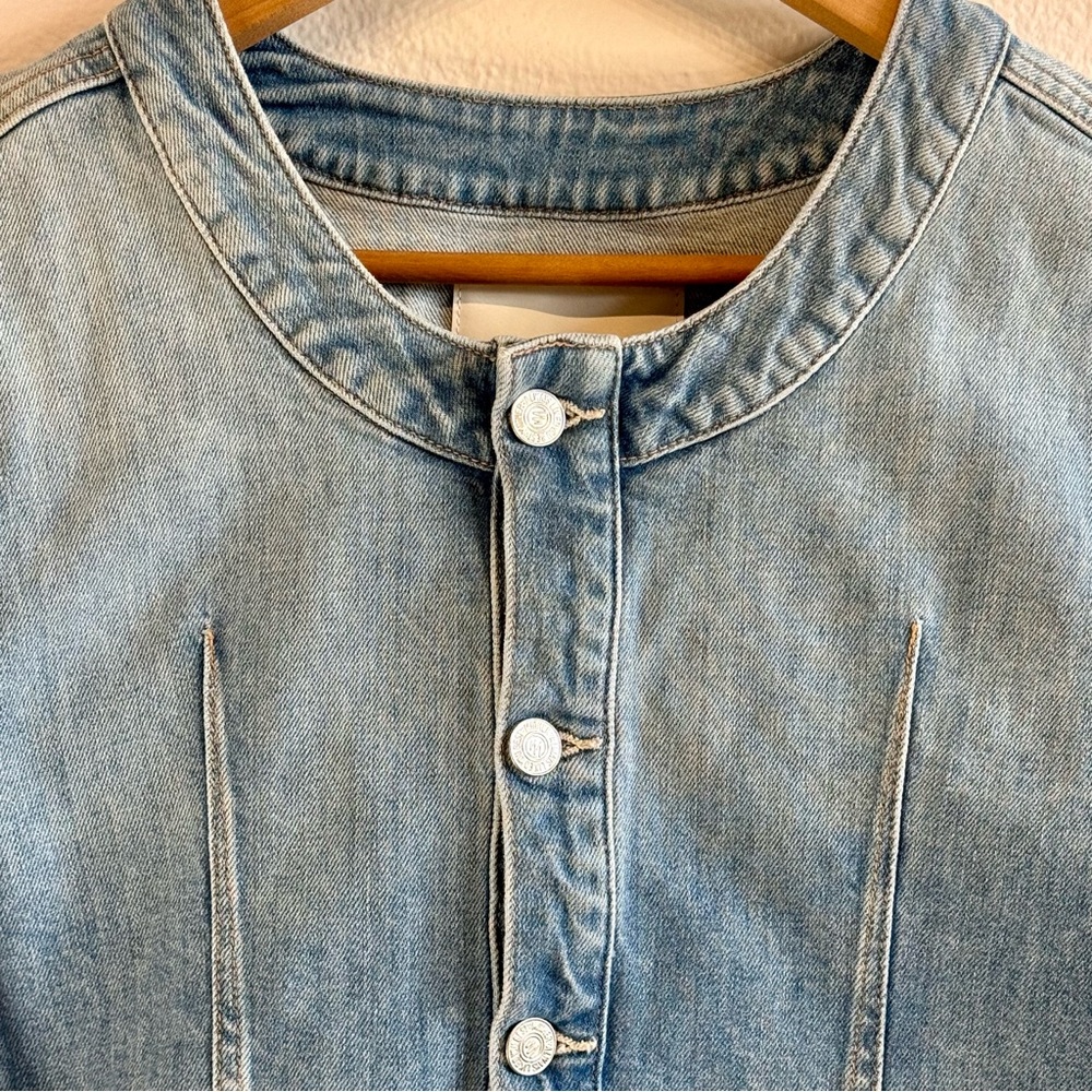 MOTHER The Picky Denim Jacket Cropped Let Them Eat Cake Wash Large - Picture 4 of 11
